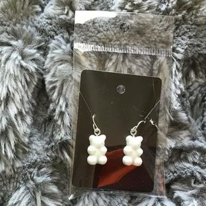 White gummy bear earrings